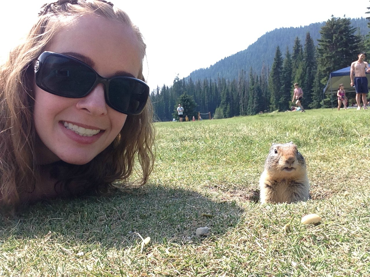 Selfie avec un écureuil terrestre