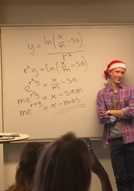 Un prof de maths souhaite un joyeux Noël