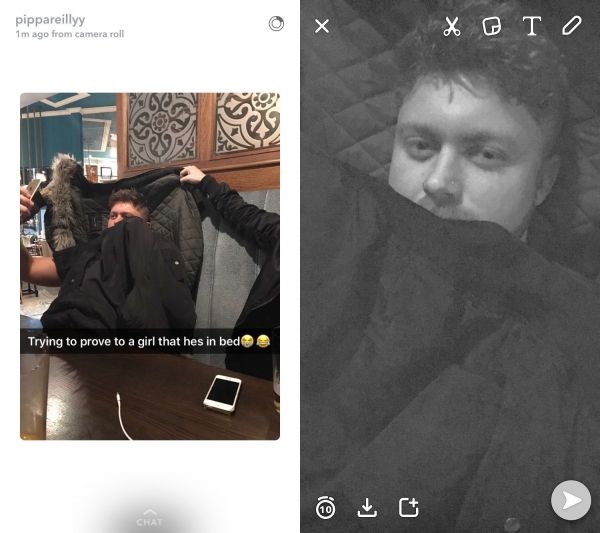 insolite bar copine fille lit trucage vetement