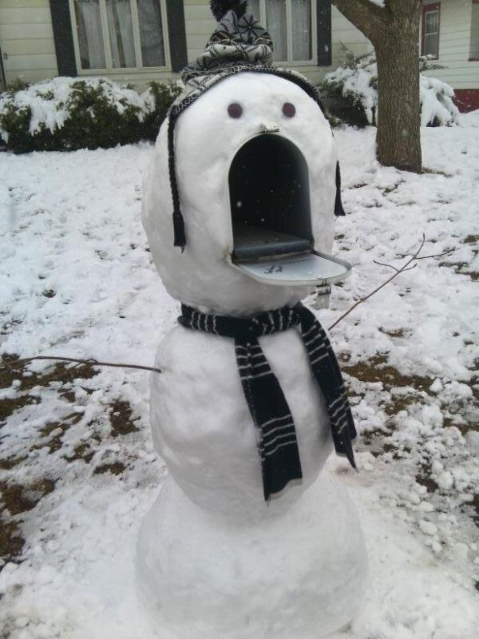 Boîte aux lettres bonhomme de neige