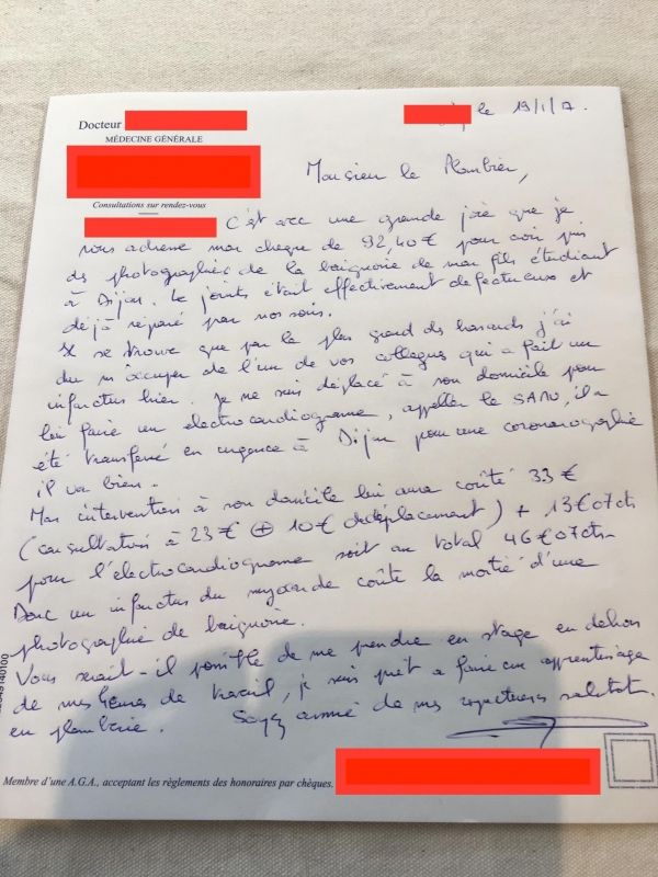 insolite apprentissage baignoire euro lettre medecin photo plombier