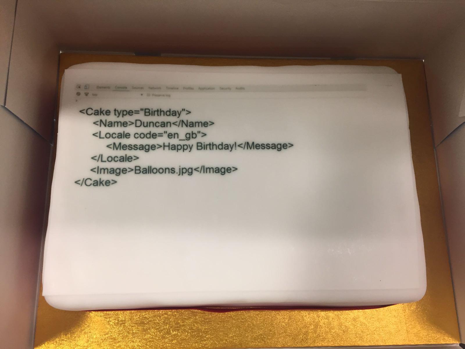 Gâteau d'anniversaire d'un développeur web