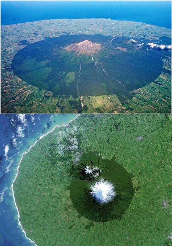 insolite cone mont montagne taranaki volcan