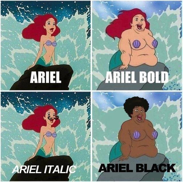 Les différents types d'Ariel