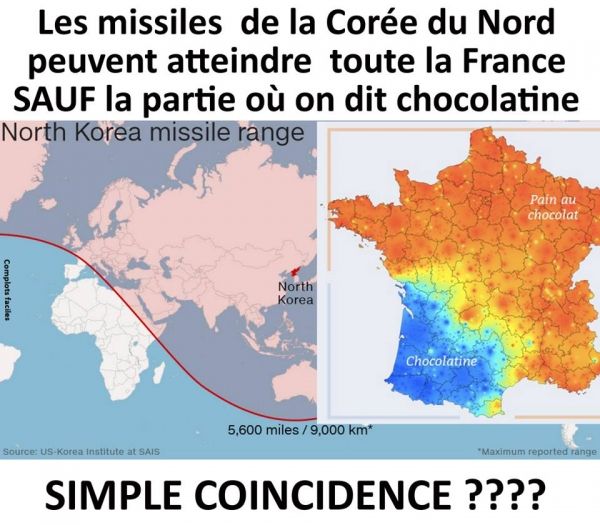 insolite chocolat chocolatine coincidence coree france missile nord pain