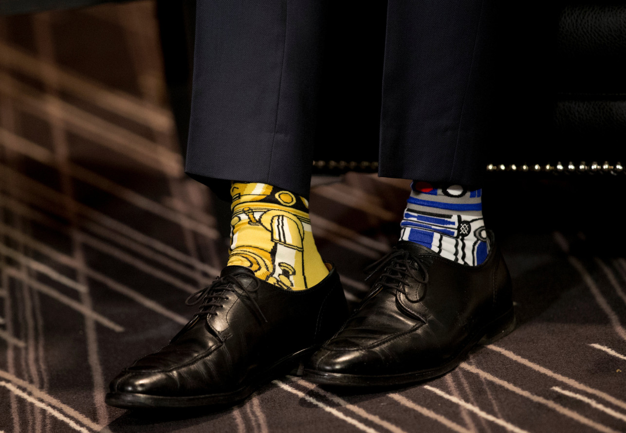 Justin Trudeau a porté des chaussettes Star Wars le 4 Mai