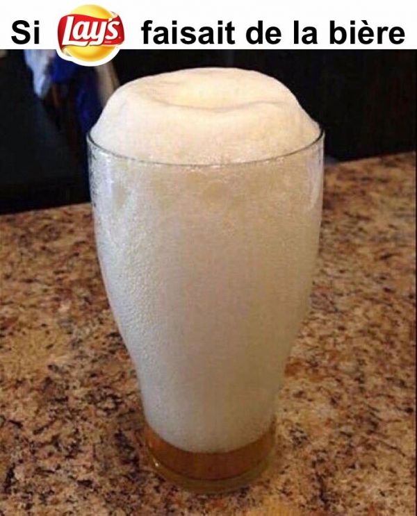 insolite biere chips lays mousse