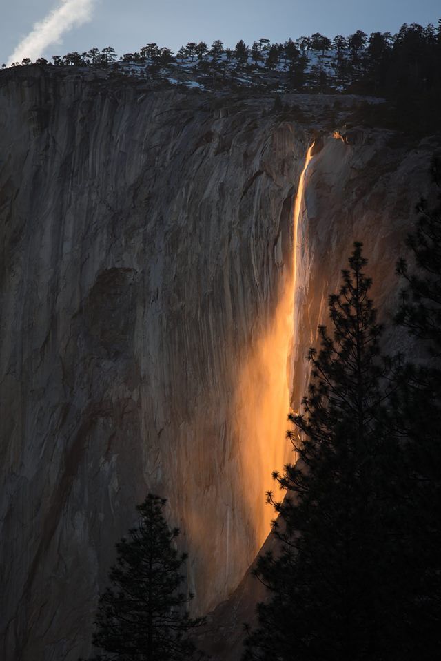 Chute Horsetail, la cascade de feu à Yosemite