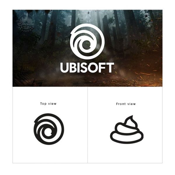 insolite caca face logo ubisoft vue