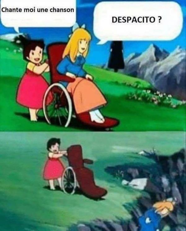 insolite despacito fauteuil fille ravin roulant