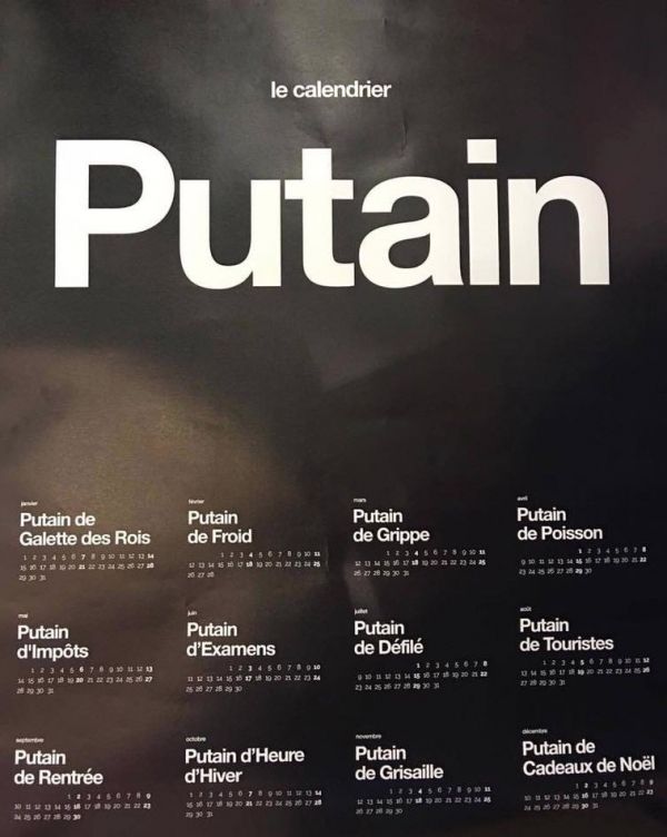 insolite calendrier mois putain