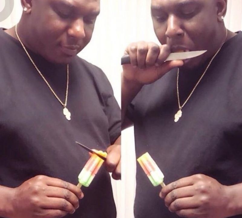 insolite couteau glace manger