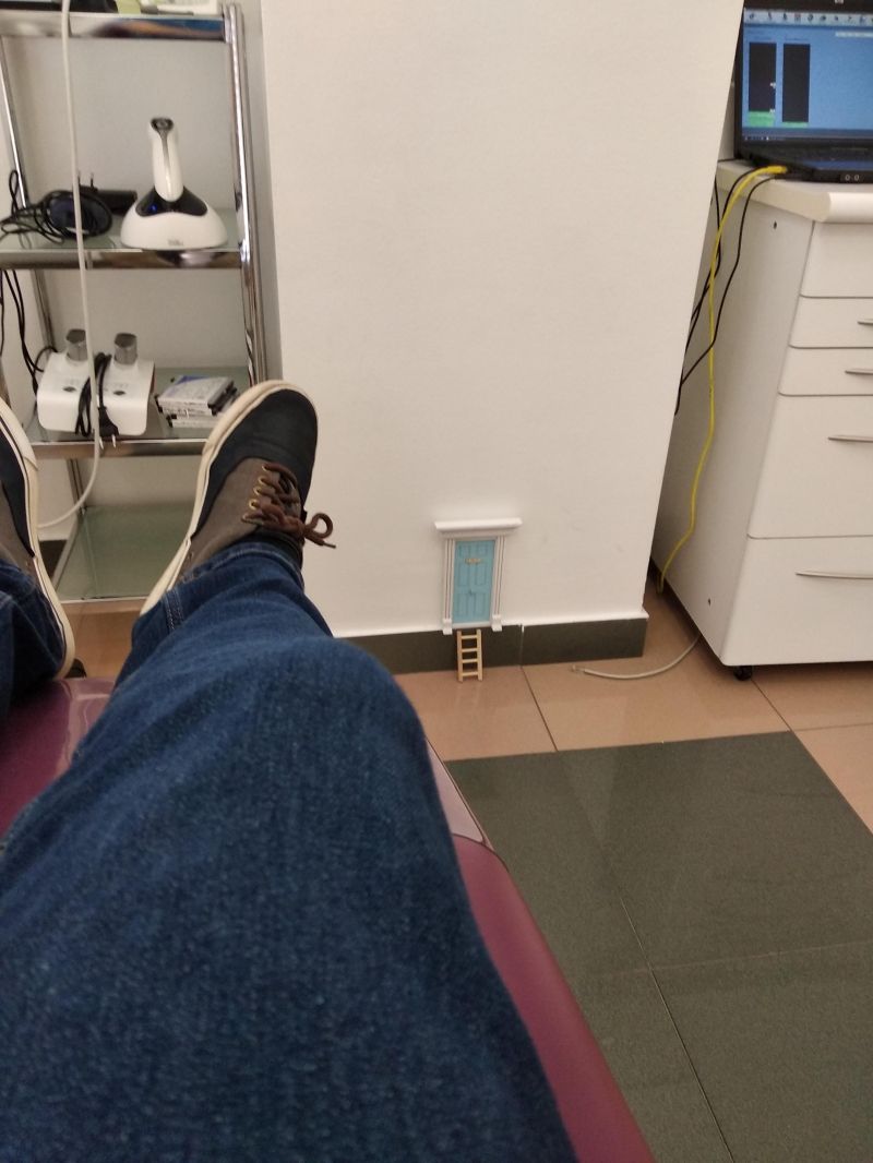 insolite dentiste mur petit porte souris