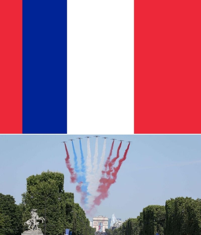 insolite alpajet avion defile drapeau france fumigene tricolore