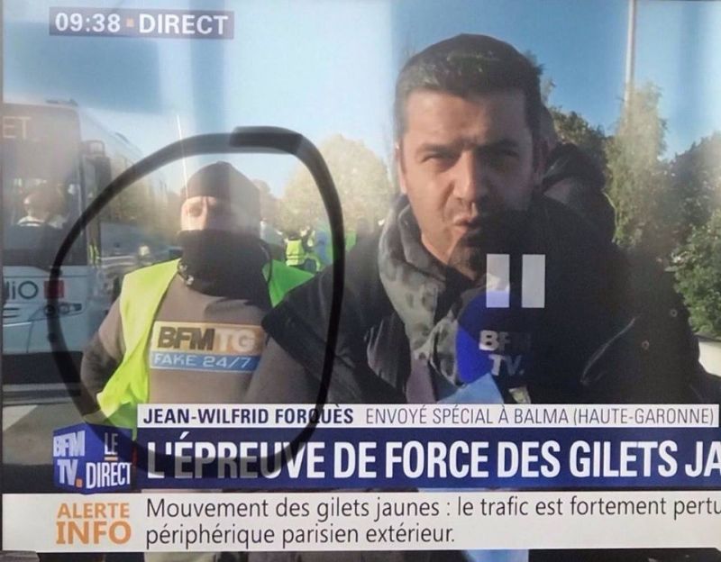 insolite bfmtv fake gilet jaune journaliste