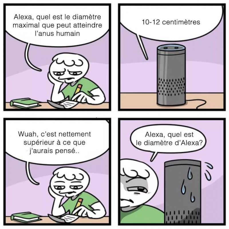 insolite alexa anus assistant diametre question reponse