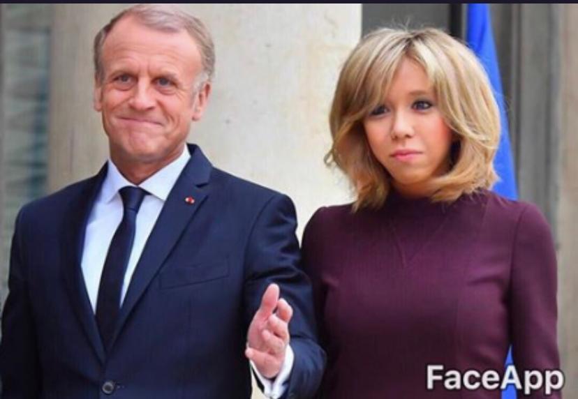 Emanuel et Brigitte Macron #FaceApp