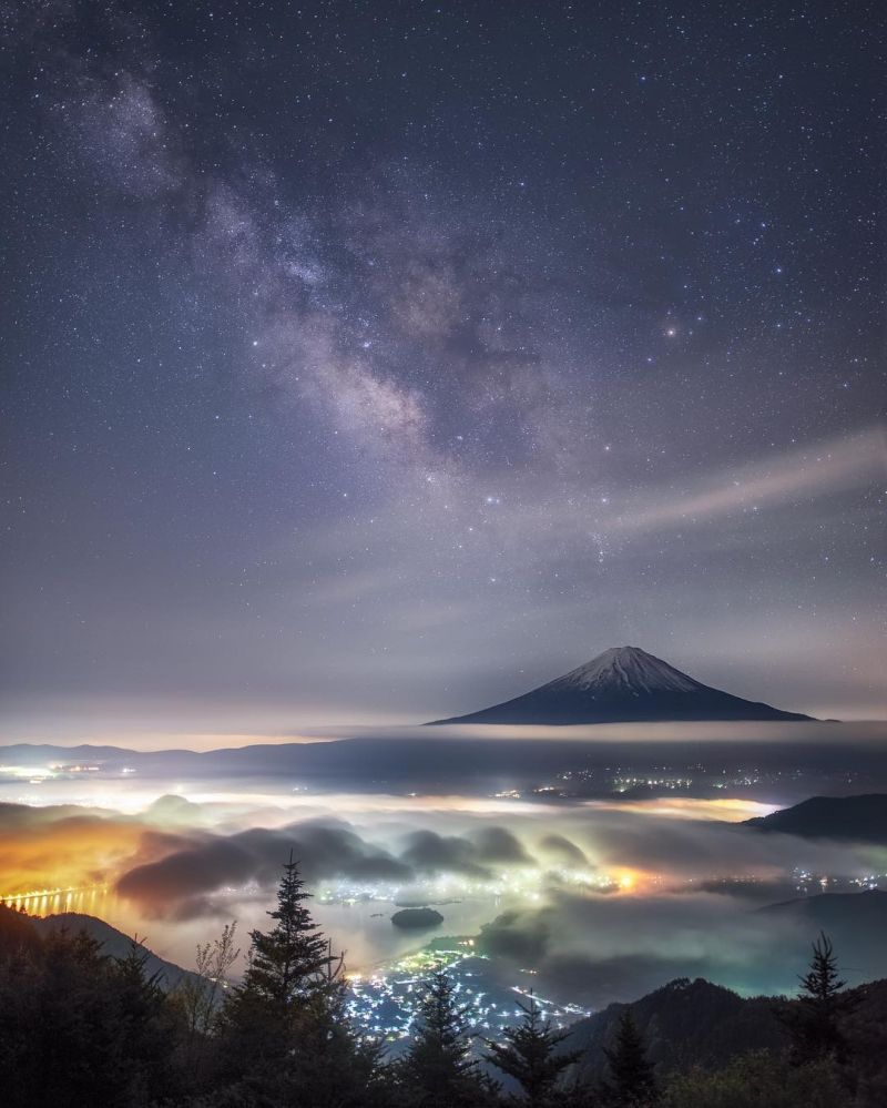 insolite etoile fuji japon mont montagne