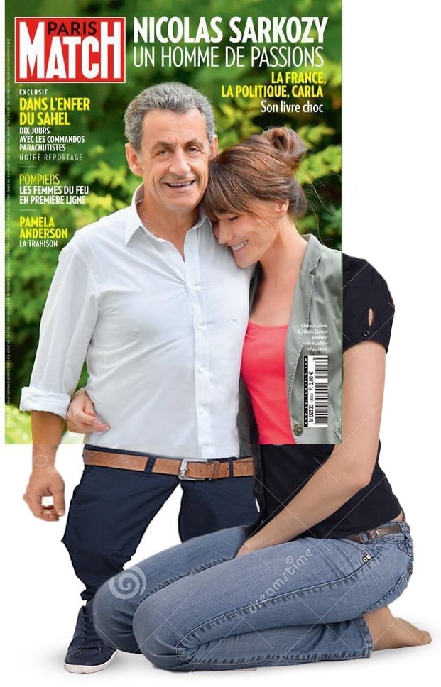 La photo non recadrée de la couverture de Paris Match avec Sarkozy et Bruni
