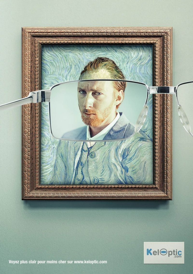 insolite gogh keloptic lunettes peinture pub tableau van