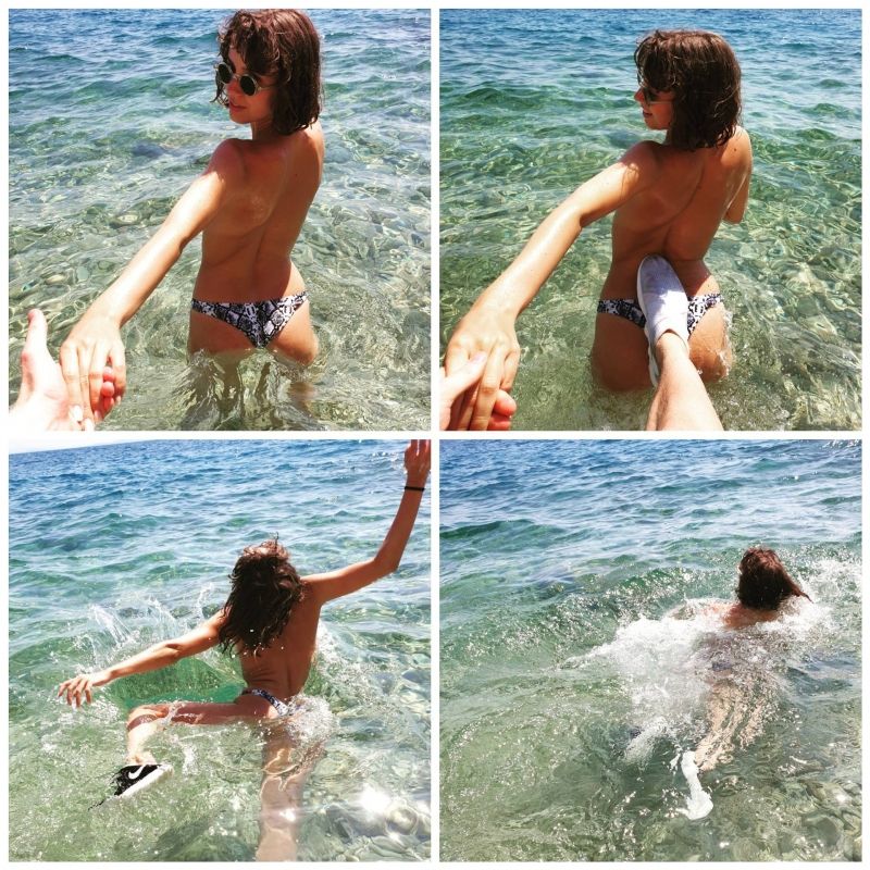 insolite croatie dos eau femme pied pousser