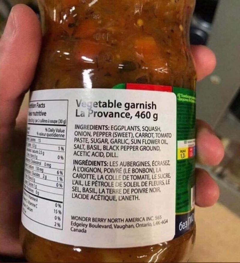 insolite bouteille google ingredient traduction