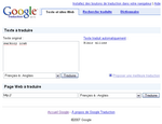 resultat google Sarkozy Irak dans Google Traduction