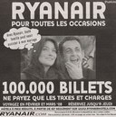 sarkozy nicolas carla Pub Ryanair avec Sarkozy et Bruni