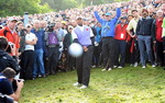 balle golf Tiger Woods vs Photographe