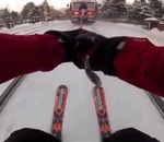 pologne ski Faire du ski derrière un train