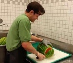 pasteque Découper une pastèque en 21 secondes