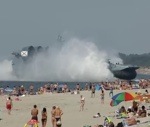 plage militaire Aéroglisseur militaire sur une plage russe