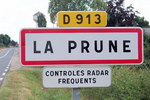 controle radar pancarte La Prune : controles radar féquents