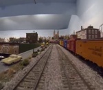 maquette GoPro sur un train électrique