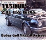 volkswagen Brutal Golf Mk2 1150HP 16V Turbo Acceleration