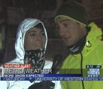 journaliste glissade La neige c'est super pour courir