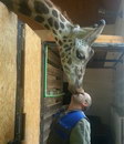 homme girafe Bisou de girafe