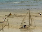 3d plage Dessins en 3D sur une plage