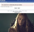 couple facebook thrones Cersei Lannister sur Facebook