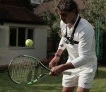 jonglage Nadal fait 400 jongles sur la tranche d'une raquette