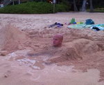 sable Sphinx à la plage