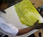 artiste doigt Peindre avec les doigts sans pinceaux