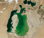 lac L’assèchement de la mer d’Aral vu du ciel