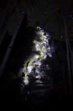 lumineux lumiere escalade Escalader avec des bâtons lumineux