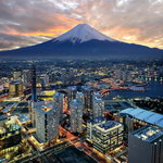 ville Yokohama au pied du Mont Fuji