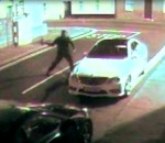 surveillance voiture Un voleur assommé par sa brique (Instant Karma)