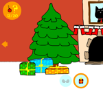 boule rouge click Christmas Cat