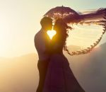 coeur Coeur de lumière sur une photo de mariage