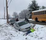 neige glissade Un camion Comcast provoque plusieurs accidents