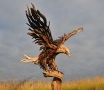sculpture Aigle de bois